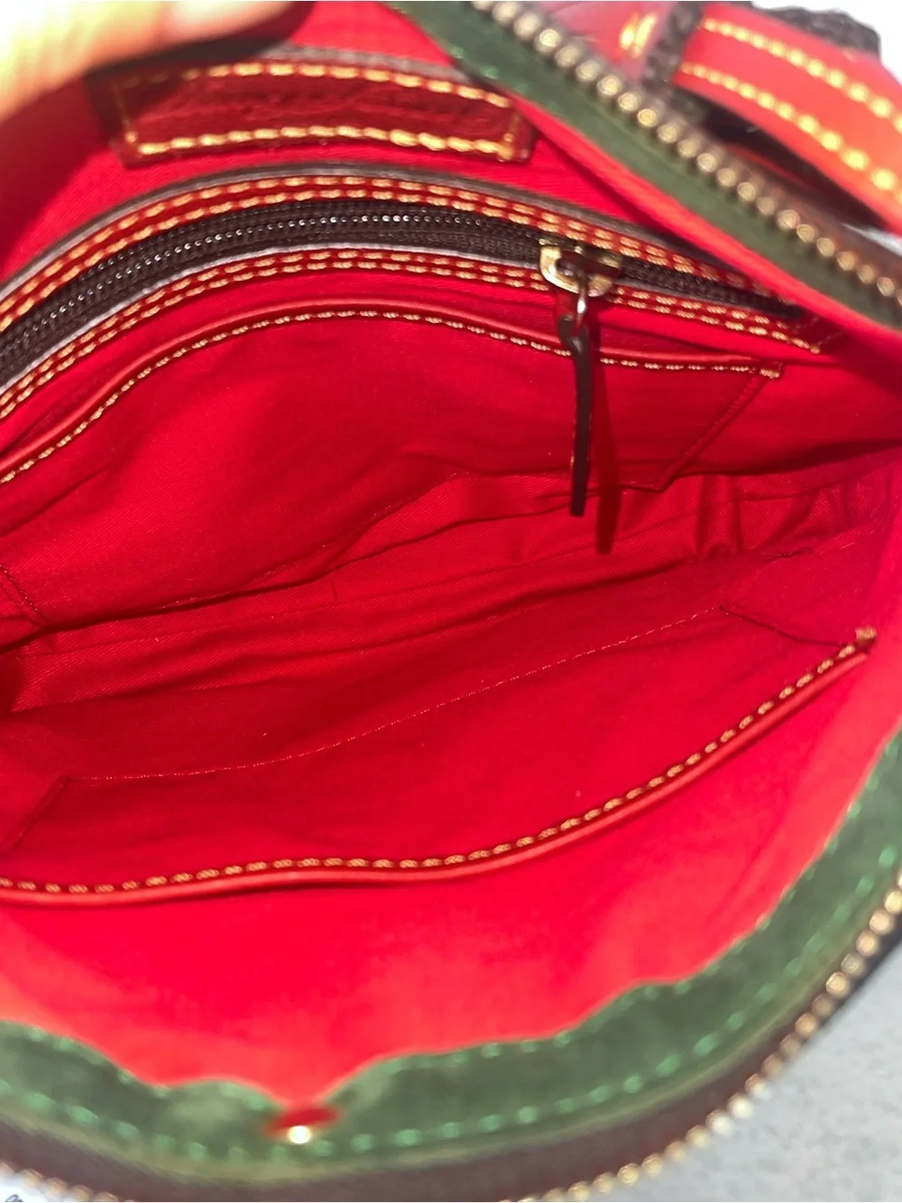 Dooney & Bourke Red Leather Tassel Shoulder Bag